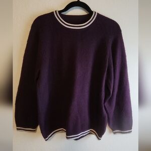 Vintage ALPACA Elegant Purple Crew Neck Sweater
